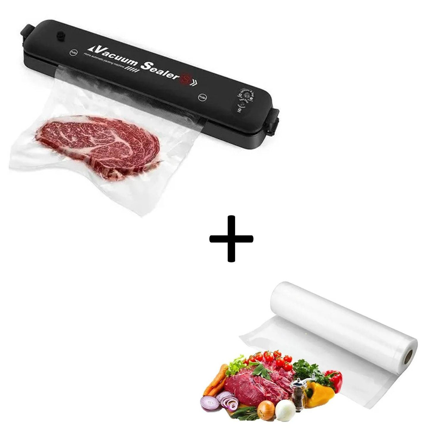 Selladora al Vacío Vacuum Sealer (Incluye Rollo 5 metros bolsa)